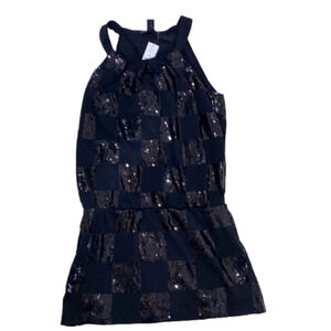 White House Black Market checkered sequin halter tunic new with tags